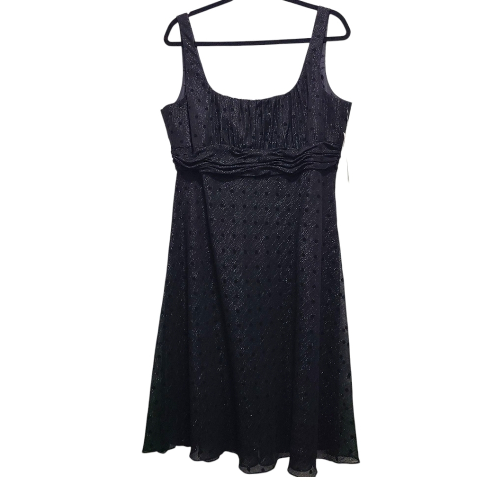 Evan Picone NWT Dress Beautiful Elegant Black‎ Sleeveless 16 MARTI GRAS New